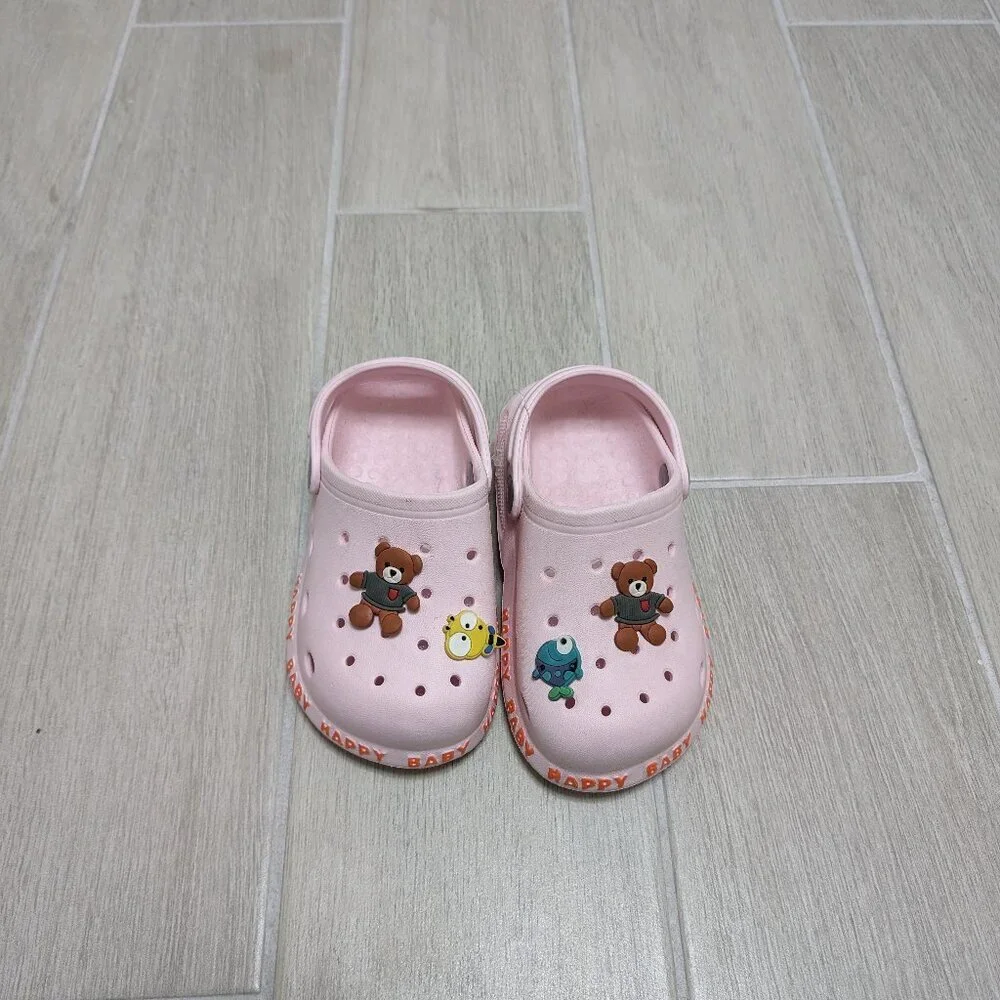 NWT Super Cute PINK Teddy Clogs Kids Unisex Slip-ons Sizes 12M to 7Yrs